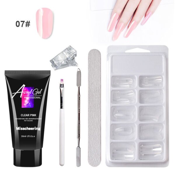 Painless Extension Gel Nail Art Set – Professional At-Home Kit with UV/LED Lamp & 18 Tools | No-Paper Holder Design - Image 5