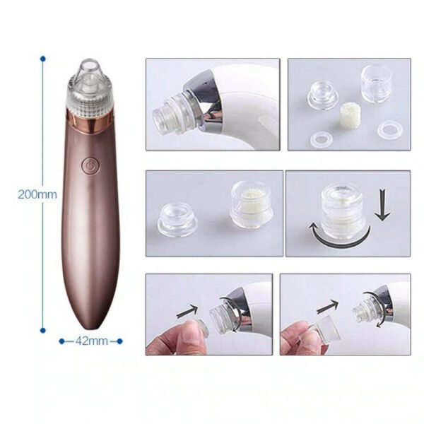 Electric Blackhead Remover - Pore Vacuum Cleaner with Diamond Dermabrasion for Deep Cleansing & Acne Removal - Image 2