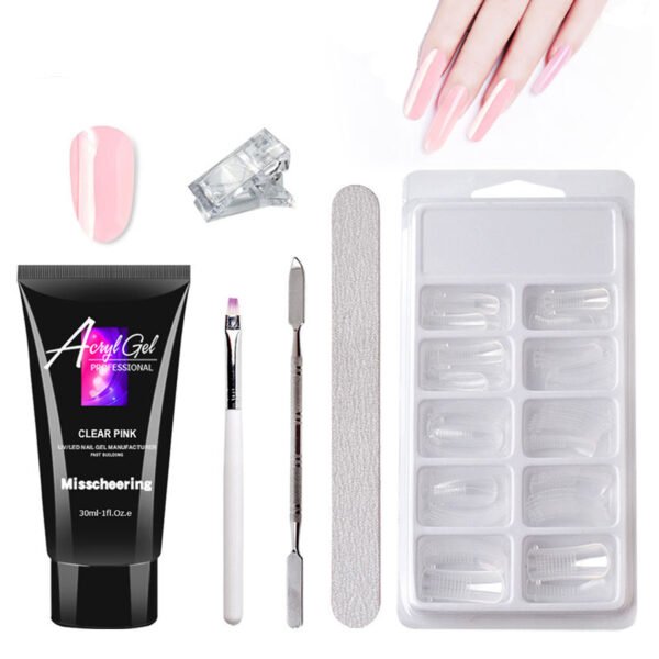 Painless Extension Gel Nail Art Set – Professional At-Home Kit with UV/LED Lamp & 18 Tools | No-Paper Holder Design