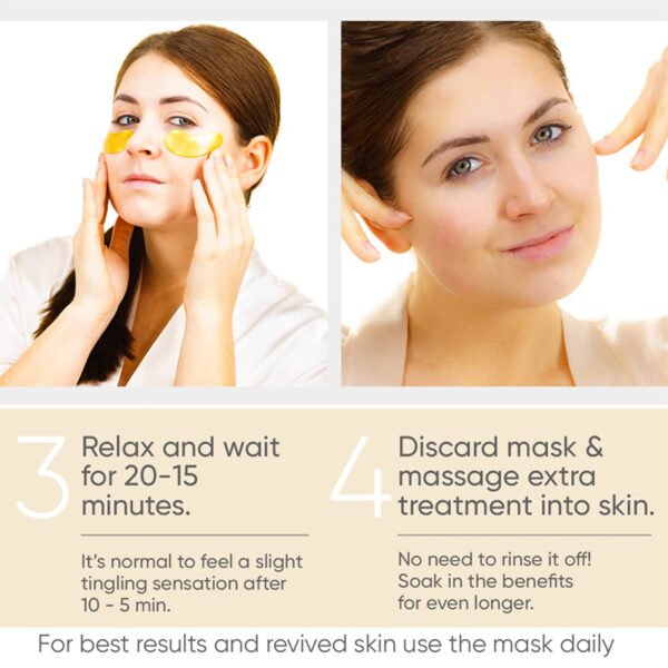 24K Gold Eye Mask Patch - Eye Bag Removal & Wrinkle Lifting for Hydrated, Bright Skin - Image 7