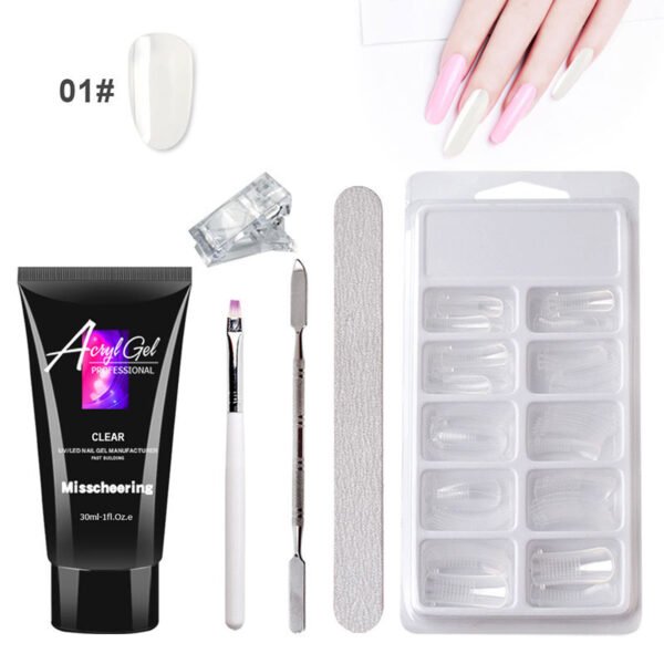 Painless Extension Gel Nail Art Set – Professional At-Home Kit with UV/LED Lamp & 18 Tools | No-Paper Holder Design - Image 6