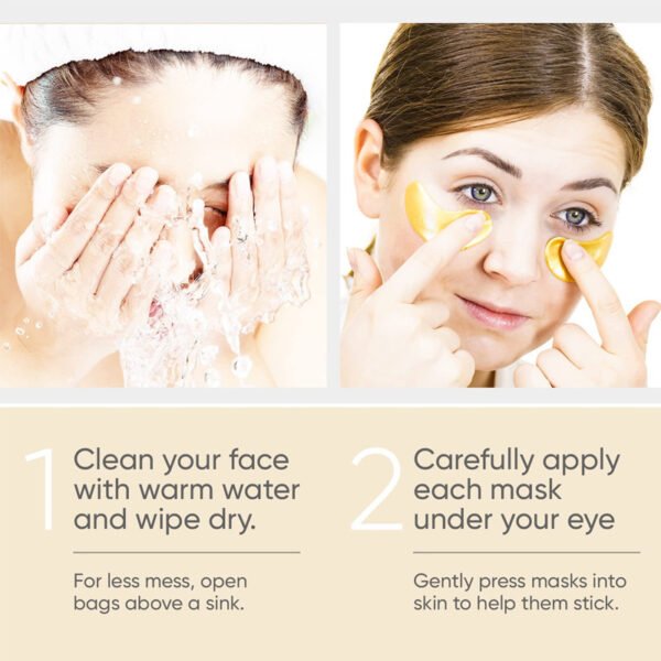 24K Gold Eye Mask Patch - Eye Bag Removal & Wrinkle Lifting for Hydrated, Bright Skin - Image 5