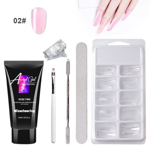 Painless Extension Gel Nail Art Set – Professional At-Home Kit with UV/LED Lamp & 18 Tools | No-Paper Holder Design - Image 2