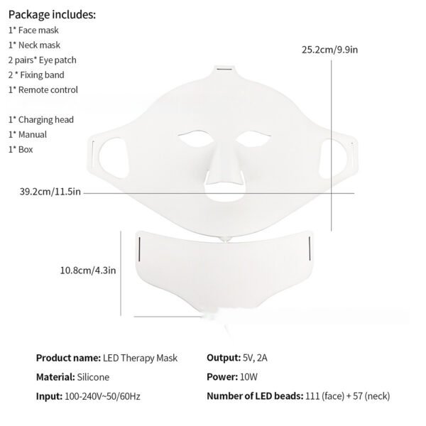 7-Color LED Phototherapy Silicone Mask - For Home Skin Rejuvenation & Acne Treatment - Image 2