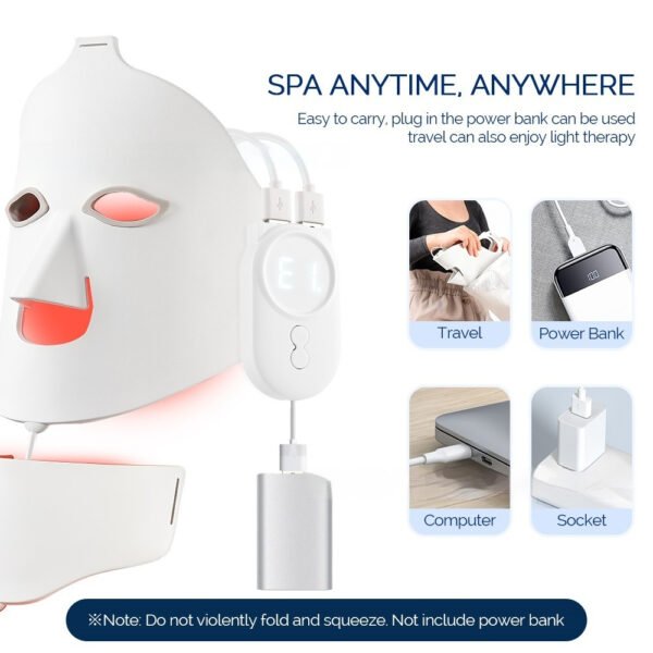 7-Color LED Phototherapy Silicone Mask - For Home Skin Rejuvenation & Acne Treatment - Image 4